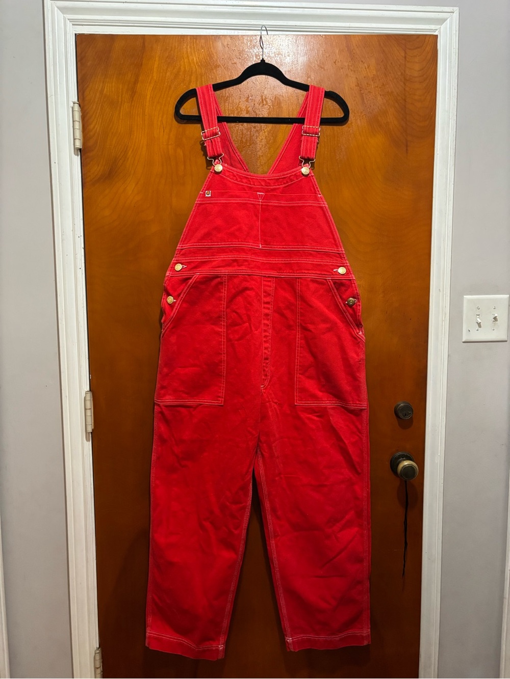 Big Bud Press Bright Red Cotton Overalls NWOT